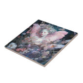 Dreamweaver Fairy Girl Pink Blue Fantasy Art Tegeltje (Zijkant)