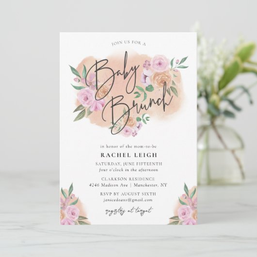 Dreamweaver Floral Baby Brunch Shower Kaart (Staand voorkant)