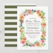 Dreamweaver Floral Baby shower Kaart (Voorkant / Achterkant)