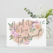 Dreamweaver Floral Bridesmaid Kaart (Staand voorkant)