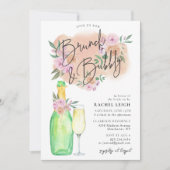 Dreamweaver Floral Brunch en Bubble Vrijgezellenfe Kaart (Voorkant)