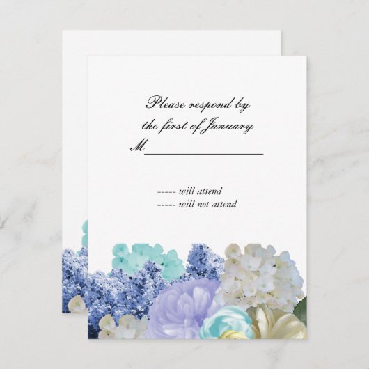 Dreamweaver Floral Reply Kaart (Voorkant / Achterkant)