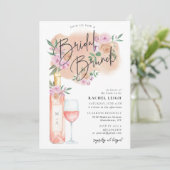 Dreamweaver Floral Rosé Bridal Brunch Uitnodiging (Staand voorkant)