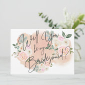 Dreamweaver Floral V2 Bridesmaid Kaart (Staand voorkant)