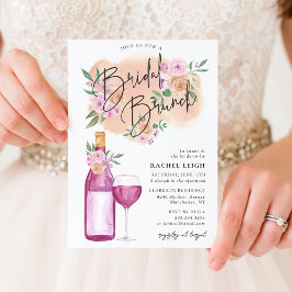 Dreamweaver Floral Wine Bridal Brunch Invitation Kaart