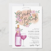 Dreamweaver Floral Wine Bridal Brunch Invitation Kaart (Voorkant)