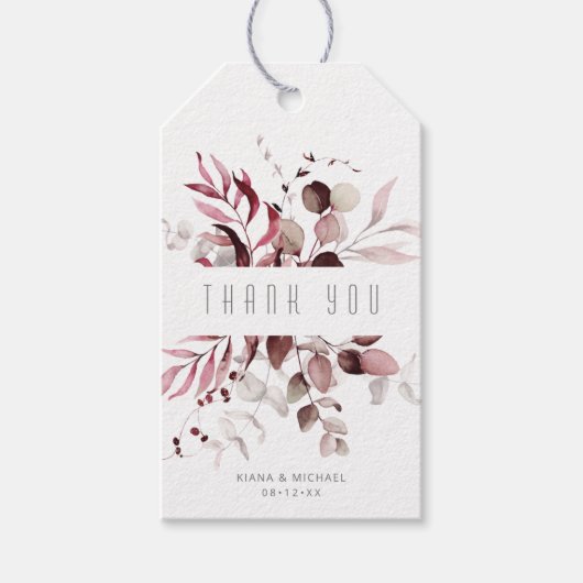 Dreamweaver Foliage Dank u V1 Burgundy ID817 Cadeaulabel (Voorkant)