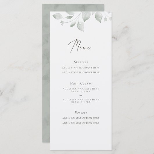 Dreamweaver Foliage Menu Kaart (Voorkant / Achterkant)