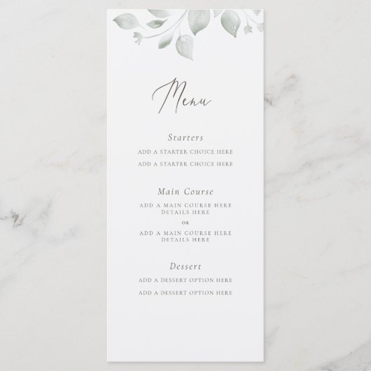 Dreamweaver Foliage Menu Kaart (Voorkant)