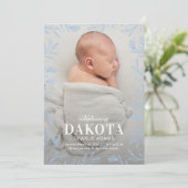 Dreamweaver Foliage Modern Baby Birth Announcement Feestdagenkaart (Staand voorkant)