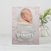 Dreamweaver Foliage Modern Baby Birth Announcement Feestdagenkaart (Staand voorkant)