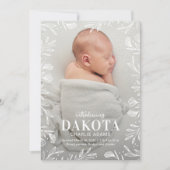 Dreamweaver Foliage Modern Baby Birth Announcement Feestdagenkaart (Voorkant)