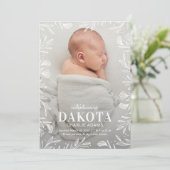 Dreamweaver Foliage Modern Baby Birth Announcement Feestdagenkaart (Staand voorkant)
