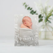Dreamweaver Foliage Modern Birth Announcement Brie Briefkaart (Staand voorkant)