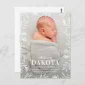 Dreamweaver Foliage Modern Birth Announcement Brie Briefkaart (Voorkant / Achterkant)