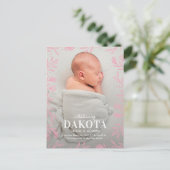 Dreamweaver Foliage Modern Birth Announcement Brie Briefkaart (Staand voorkant)