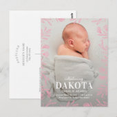 Dreamweaver Foliage Modern Birth Announcement Brie Briefkaart (Voorkant / Achterkant)