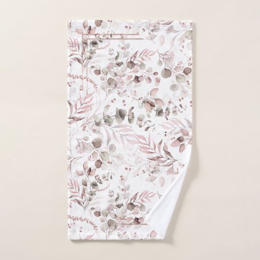 Dreamweaver Foliage Pattern Blush ID817 Bad Handdoek (Handdoek)