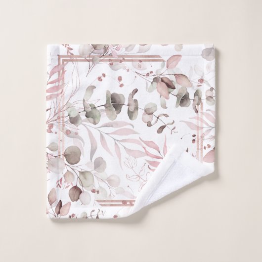 Dreamweaver Foliage Pattern Blush ID817 Bad Handdoek (Wasdoekje)