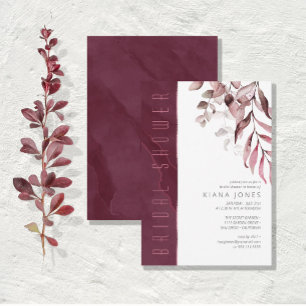 Dreamweaver Foliage Vrijgezellenfeest Burgundy ID8 Kaart