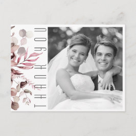 Dreamweaver Foliage Wedding Bedankt Burgundy ID817 Aankondigingskaart
