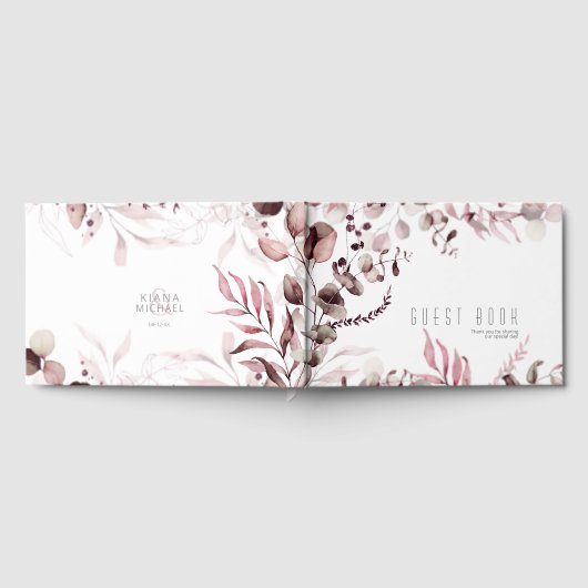 Dreamweaver Foliage Wedding Burgundy ID817 Gastenboek (Volledig)