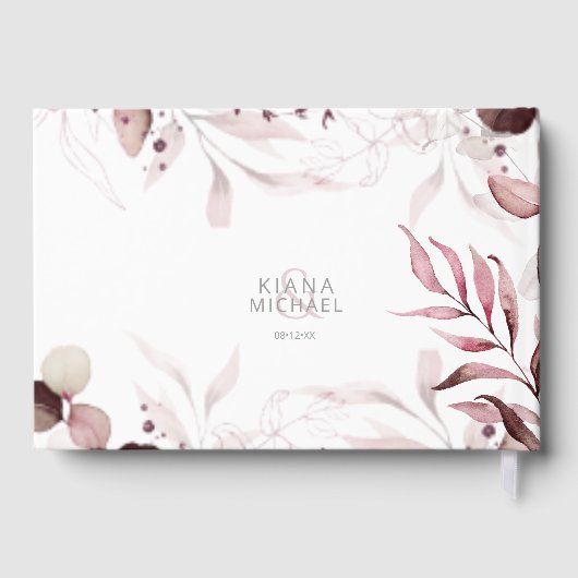 Dreamweaver Foliage Wedding Burgundy ID817 Gastenboek (Achterkant)