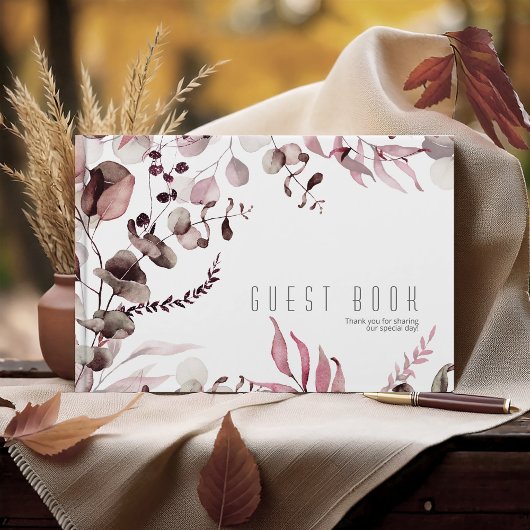 Dreamweaver Foliage Wedding Burgundy ID817 Gastenboek
