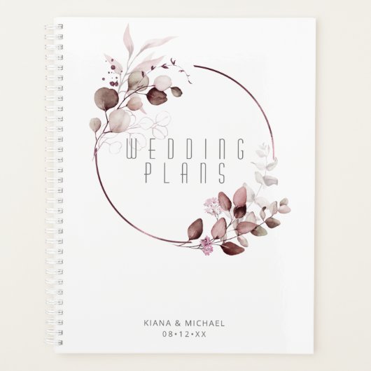 Dreamweaver Foliage Wedding Burgundy ID817 Planner (Voorkant)