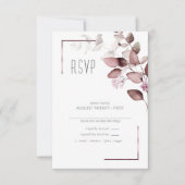 Dreamweaver Foliage Wedding Burgundy ID817 RSVP Kaartje (Voorkant)