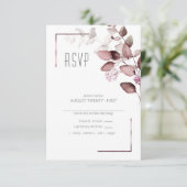 Dreamweaver Foliage Wedding Burgundy ID817 RSVP Kaartje (Staand voorkant)