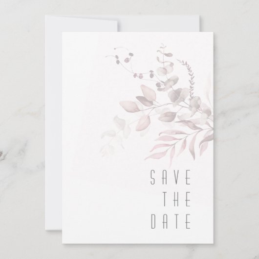 Dreamweaver Foliage Wedding Burgundy ID817 Save The Date (Voorkant)