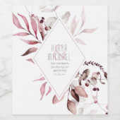 Dreamweaver Foliage Wedding Burgundy ID817 Wijn Etiket (Enkel label)