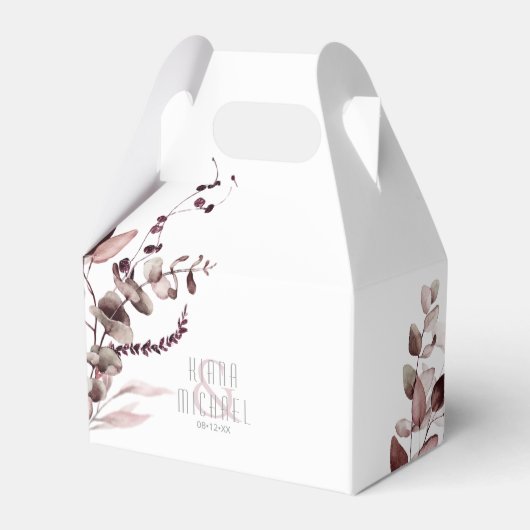 Dreamweaver Foliage Wedding Burgundy V2 ID817 Bedankdoosjes (Voorkant Zijde)