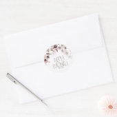 Dreamweaver Foliage Wedding Burgundy V2 ID817 Ronde Sticker (Envelop)