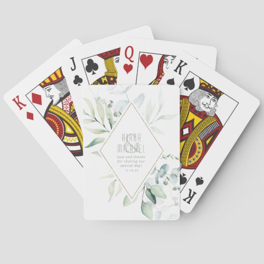 Dreamweaver Foliage Wedding Green/Blue ID817 Pokerkaarten (Achterkant)