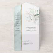 Dreamweaver Foliage Wedding Green ID817 All In One Uitnodiging (Buitenkant)