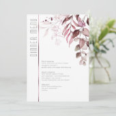Dreamweaver Foliage Wedding Menu V2 Burgundy ID817 (Staand voorkant)