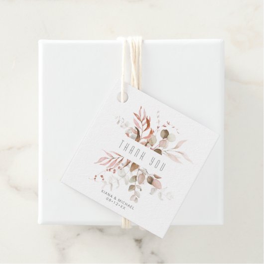 Dreamweaver Foliage Wedding V1 Blush Pink ID817 Bedankjes Labels (In situ)