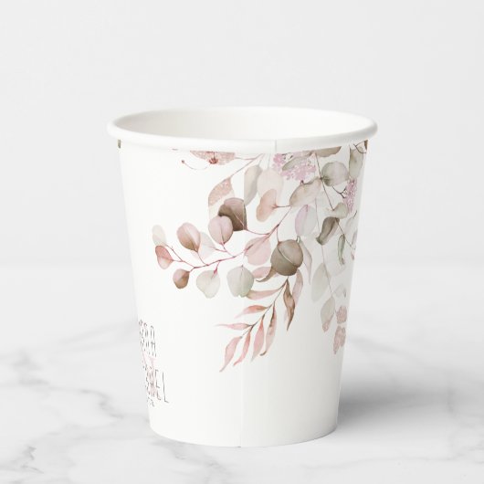 Dreamweaver Foliage Wedding V1 Blush Pink ID817 Papieren Bekers (Rechts)