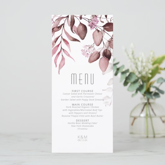 Dreamweaver Foliage Wedding V1 Burgundy ID817 Menu (Staand voorkant)