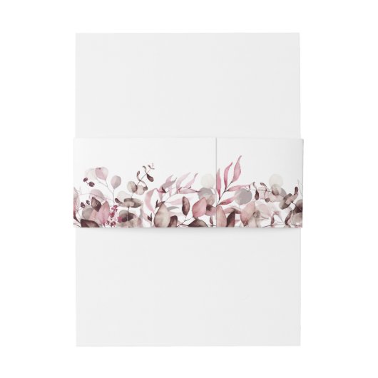 Dreamweaver Foliage Wedding V1 Burgundy ID817 Uitnodigingen Wikkel (Achterkant Voorbeeld)