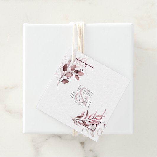 Dreamweaver Foliage Wedding V2 Burgundy ID817 Bedankjes Labels (In situ)