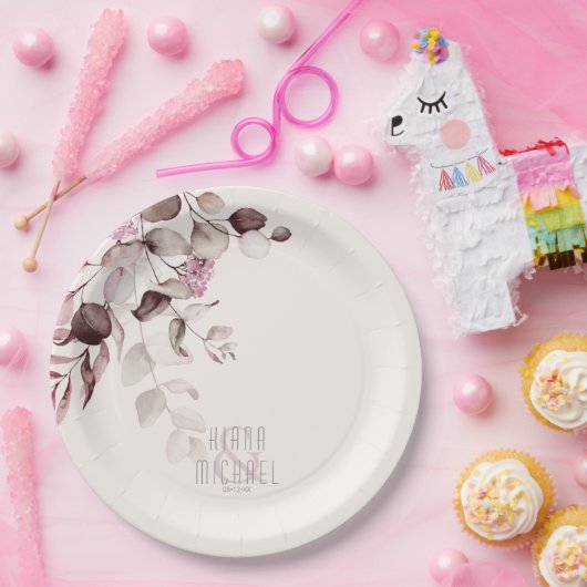 Dreamweaver Foliage Wedding V2 Burgundy ID817 Papieren Bordje (Feest)