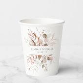 Dreamweaver Foliage Wedding V3 Blush Pink ID817 Papieren Bekers (Achterkant)