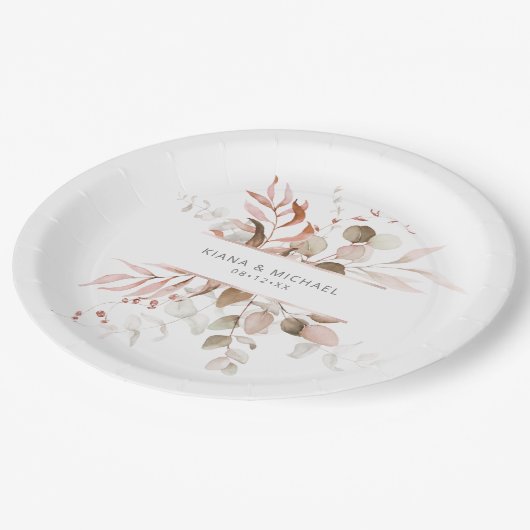 Dreamweaver Foliage Wedding V3 Blush Pink ID817 Papieren Bordje (Gekanteld)
