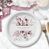 Dreamweaver Foliage Wedding V3 Burgundy ID817 Papieren Bordje