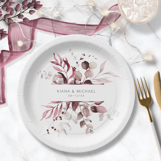 Dreamweaver Foliage Wedding V3 Burgundy ID817 Papieren Bordje