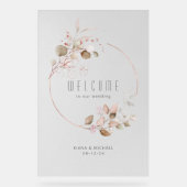 Dreamweaver Foliage Wedding Welcome Blush ID817 Acryl Bord (Voorkant)