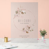 Dreamweaver Foliage Wedding Welcome Blush ID817 Acryl Bord (Huwelijk)